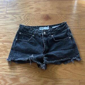 Garage Dark Denim Frayed Women Shorts